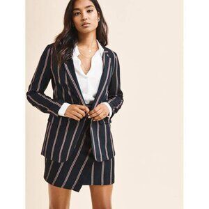 DYNAMITE SUIT Blue and Red Stripe SUIT SET Blazer and Skirt Size Small NWT